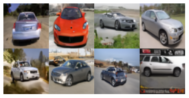 Eight Samples Generated by a DDPM